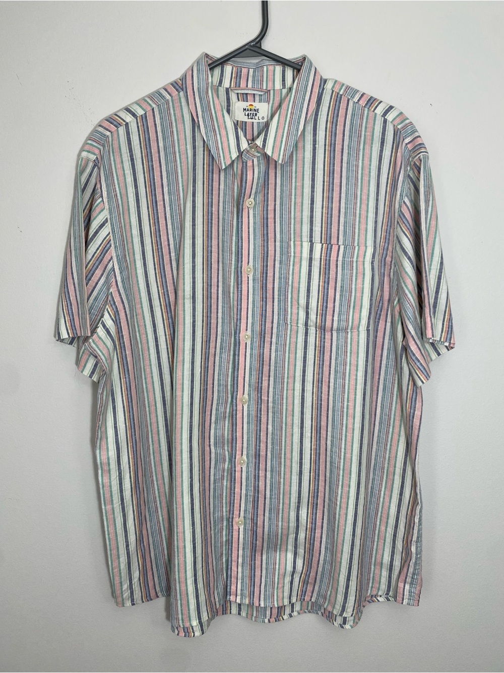 Marine Layer Short-Sleeve Hemp Button-Up Shirt Large